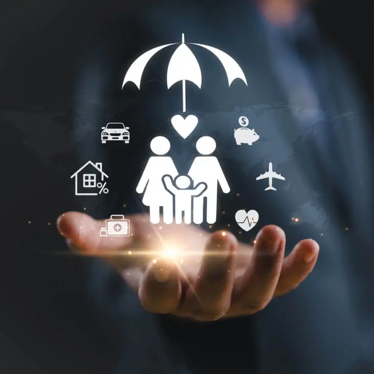 Concept of family insurance and security